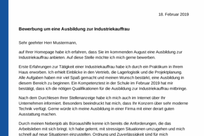 Bewerbung Industriekauffrau Ausbildung: Kostenlose Vorlagen und Tipps! - Erfolgreich bewerben mit professionellen Vorlagen
