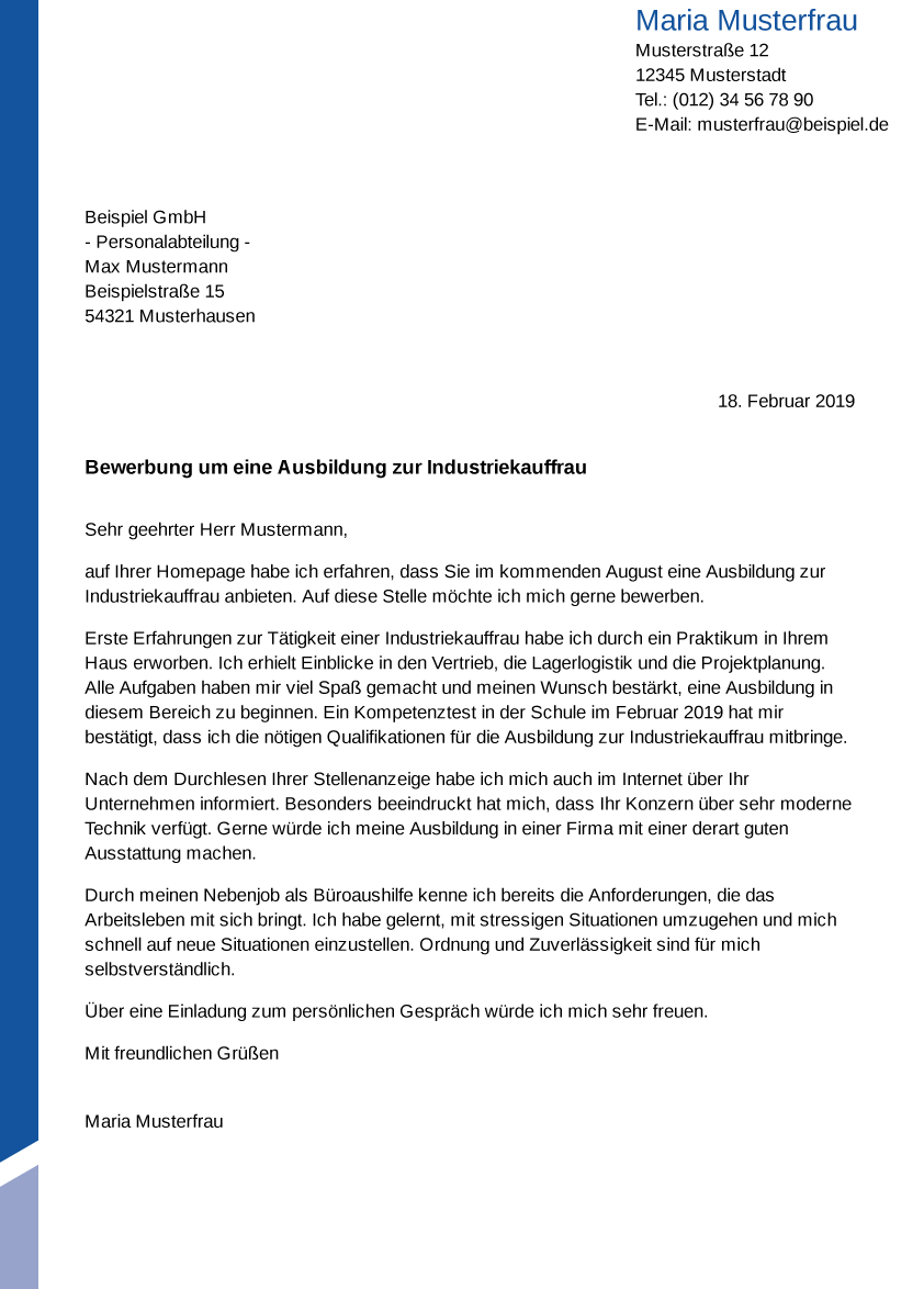 Bewerbung Industriekauffrau Ausbildung: Kostenlose Vorlagen und Tipps! - Erfolgreich bewerben mit professionellen Vorlagen