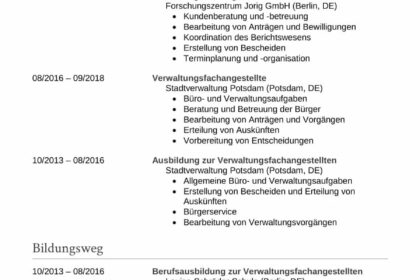 Bewerbung Verwaltungsfachangestellten: Kostenlose Muster und Vorlagen Download