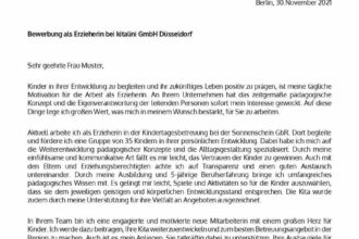 Erzieher Bewerbung: Kostenlose Muster und Vorlagen für Downloads