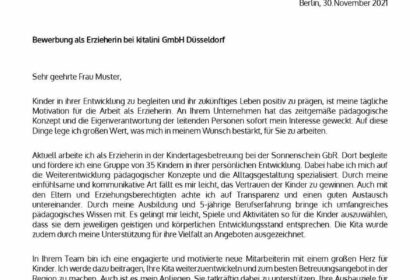 Erzieher Bewerbung: Kostenlose Muster und Vorlagen fÃ¼r Downloads