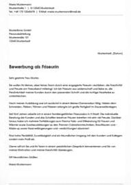 Optimale Friseur Bewerbung Vorlagen zum Download | Alle Branchen Optimale Friseur Bewerbung Vorlagen zum Download | Alle Branchen