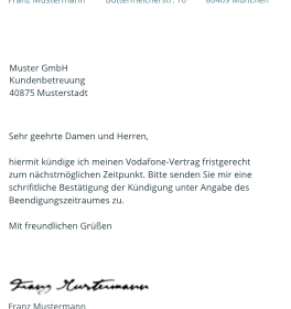 Bestätigung Erhalt der Kündigung: Kostenlose Vorlage zum Download - Haftpflichtversicherung