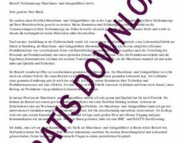 Bewerbung als Maschinen- und Anlagenführer: Kostenlose Tipps & Muster
