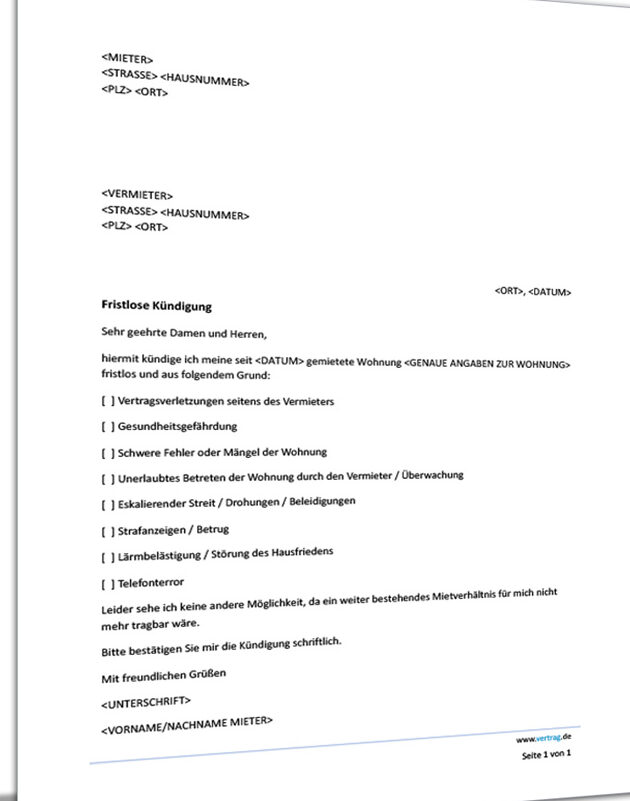 Fristlose Kündigung wegen Mietrückstand: Kostenlose PDF-Download verfügbar