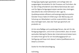 Muster Bewerbung Produktionsmitarbeiter: Kostenlose Vorlagen & Tipps