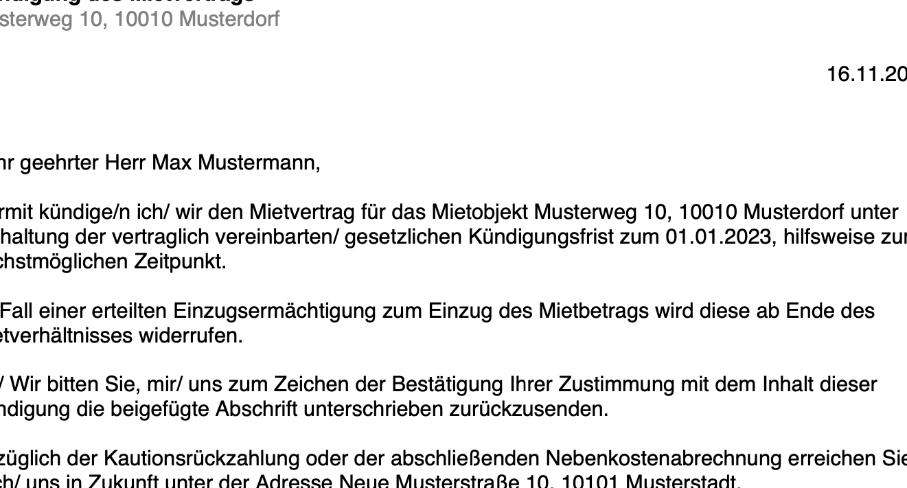 Außerordentliche Kündigung der Wohnung: Gründe und Musterformulare zum Download