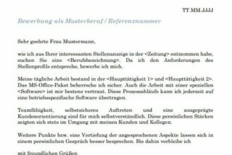 Bewerbung Stadtverwaltung Quereinsteiger Muster: Kostenloser Vorlagen-Download