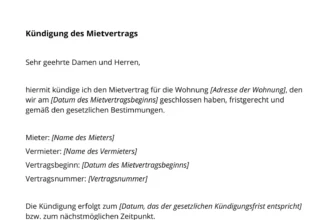 Kündigung der Wohnung per E-Mail: Vorlage für die schnelle und einfache Kündigungsrücksendung