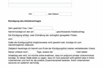 Ordentliche Kündigung Versicherung: Kostenlose Vorlage zum Download