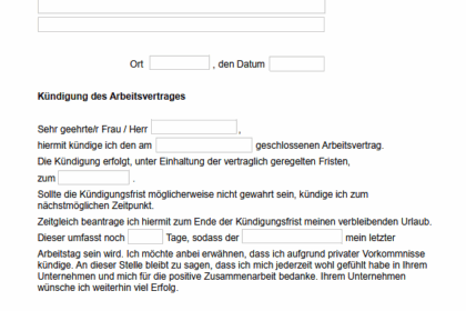 Ordentliche Kündigung Versicherung: Kostenlose Vorlage zum Download
