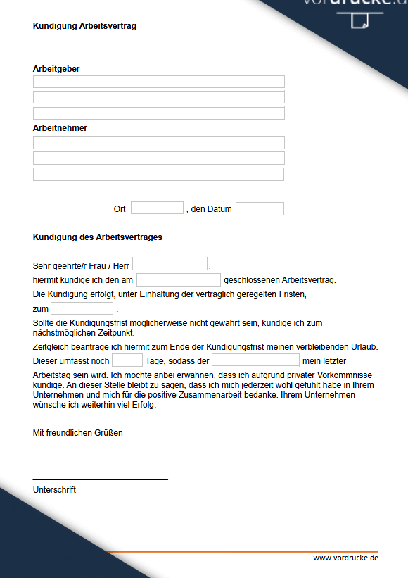 Ordentliche Kündigung Versicherung: Kostenlose Vorlage zum Download