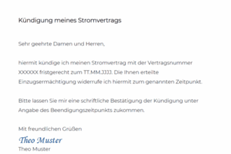 Vorlage Kündigung Gasvertrag herunterladen: Musterformular für einfache Vertragsbeendigung