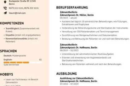 Ausbildung Zahnmedizinische Fachangestellte: Kostenlose Bewerbungsvorlagen