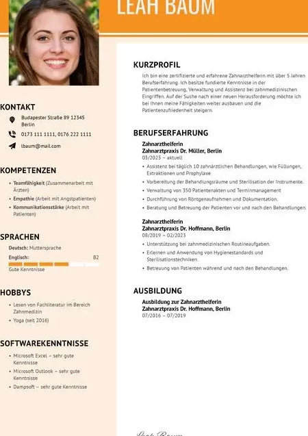 Ausbildung Zahnmedizinische Fachangestellte: Kostenlose Bewerbungsvorlagen