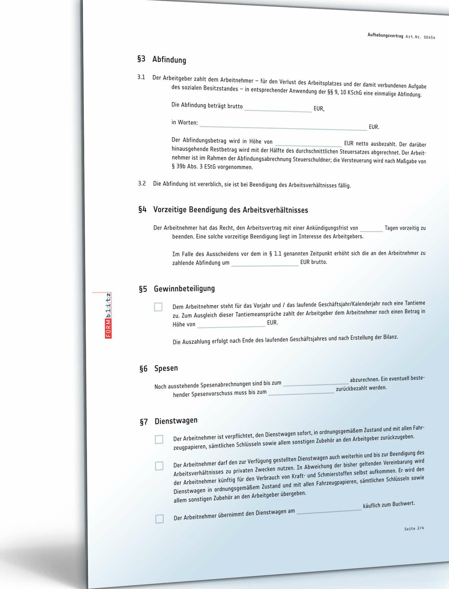 Formular für Kündigung oder Aufhebungsvertrag bei Erwerbsminderungsrente - Gratis Download verfügbar!