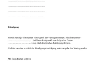 Kündigung eines Handyvertrags Muster zum Download - Vorlage für die Vertragsbeendigung
