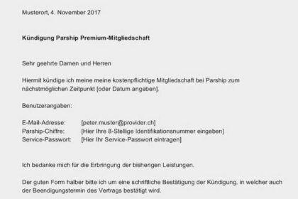Kündigung IGM Vorlage - Kostenlose Muster zum Download