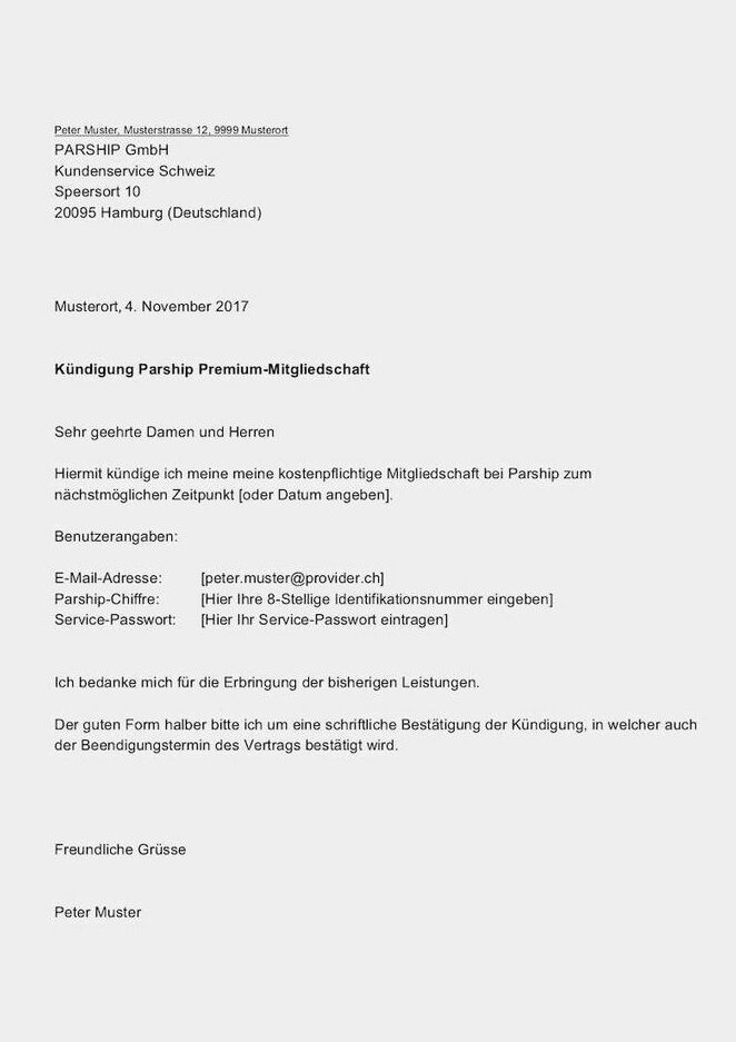Kündigung IGM Vorlage - Kostenlose Muster zum Download
