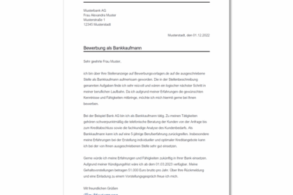 Bankkaufmann Bewerbung Ausbildung: Kostenlose Vorlagen und Tipps zum Download
