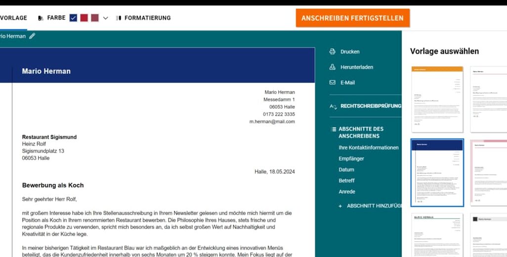 Kostenlose Bewerbungsvorlagen für Koch Ausbildung: Jetzt herunterladen!