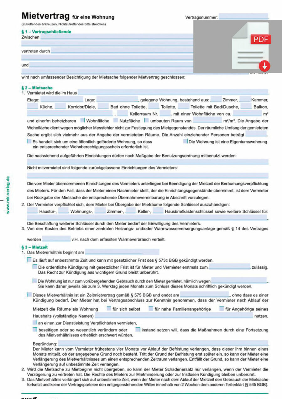 Kündigung durch Vermieter: Gratis Formular für § 545 BGB Download