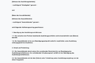 Ausbildungsvertrag kündigen Muster: Gratis Vorlage zum Download! Ausbildungsvertrag kündigen Muster: Gratis Vorlage zum Download!