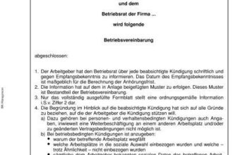 KÃ¼ndigung AnhÃ¶rung Betriebsrat: Formular zur reibungslosen Abwicklung nutzen