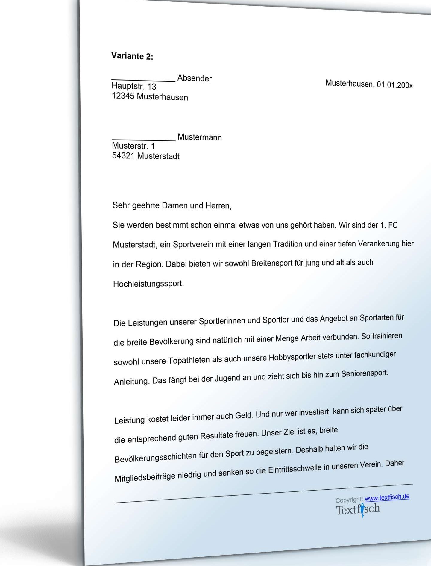 Muster fÃ¼r die KÃ¼ndigung aus dem Sportverein: Gratis Vorlage zum Download