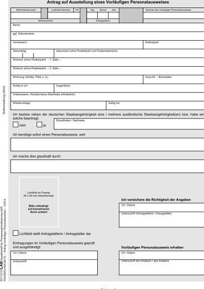 PersonalÂ­ausweis beantragen in Halle: Kostenlose Vorlagen zum Download