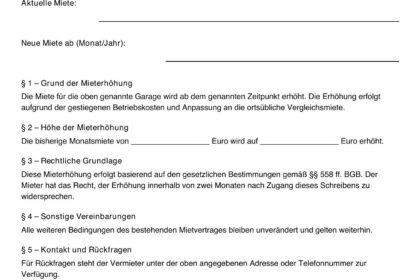 KÃ¼ndigung von Garagen: Muster-Vorlage fÃ¼r die reibungslose Ã„nderung der Vermietung