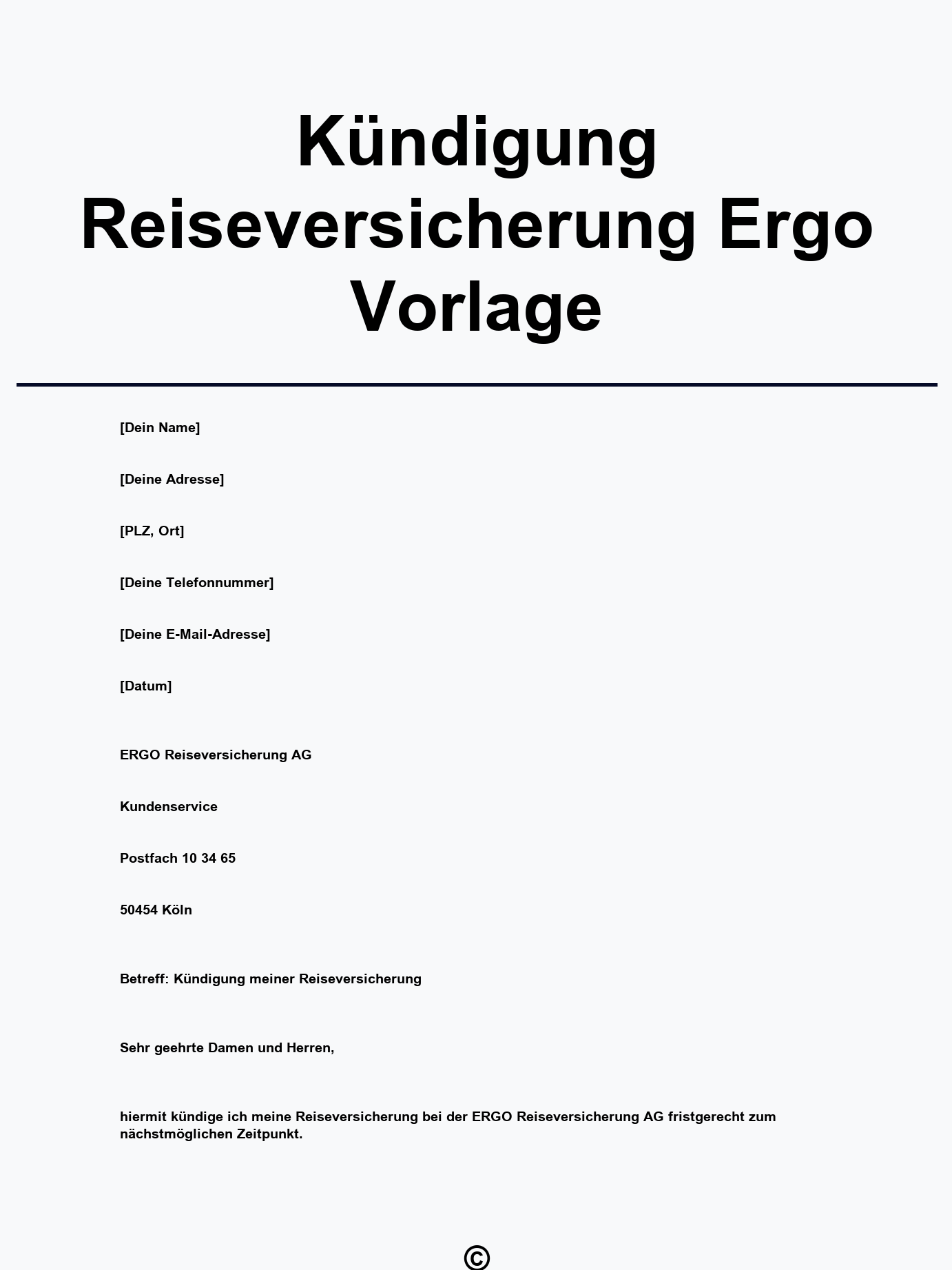 Ergo Versicherung Kündigung Vorlage: Kostenlose Musterformulare zum Download! Ergo Versicherung Kündigung Vorlage: Kostenlose Musterformulare zum Download!