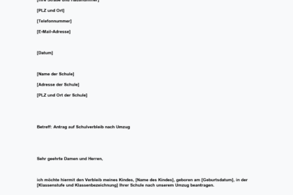 KÃ¼ndigung wegen Umzug in ein anderes Bundesland: Vorlage zum sofortigen Download verfÃ¼gbar