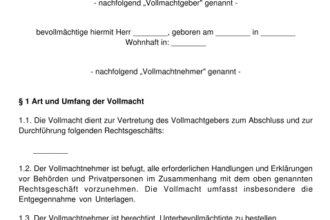 KÃ¼ndigung Vollmacht Vorlage: Kostenlose Muster zum Download